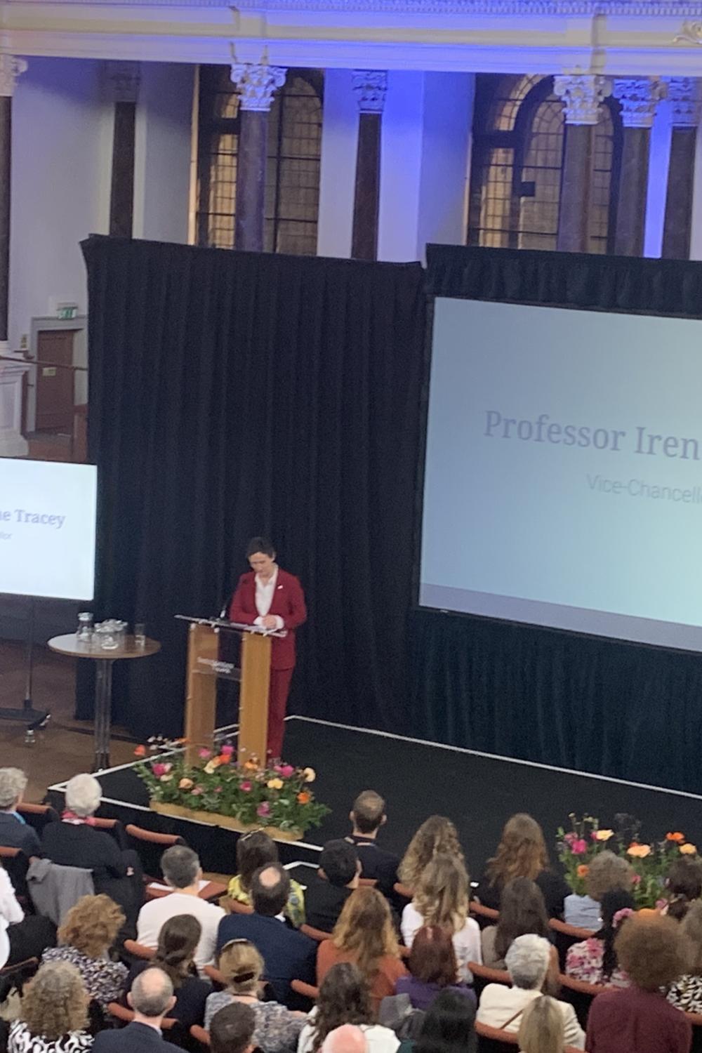 Vice Chancellor addressing Sheldonian Theatre audience