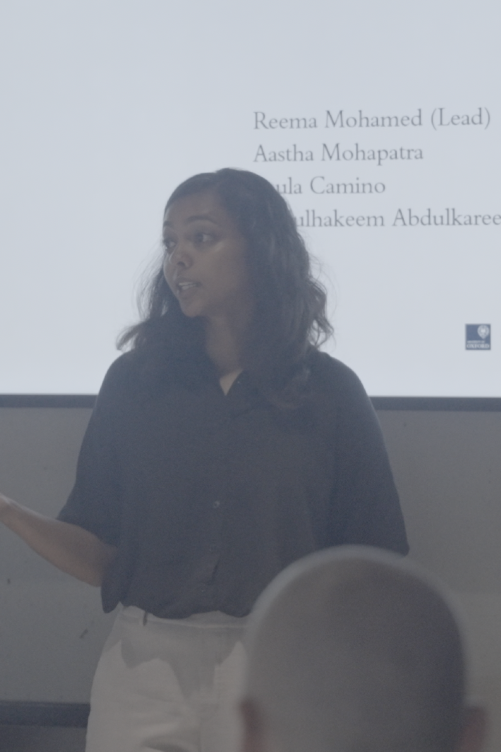 Reema presenting at BMW Group MINI Plant Oxford