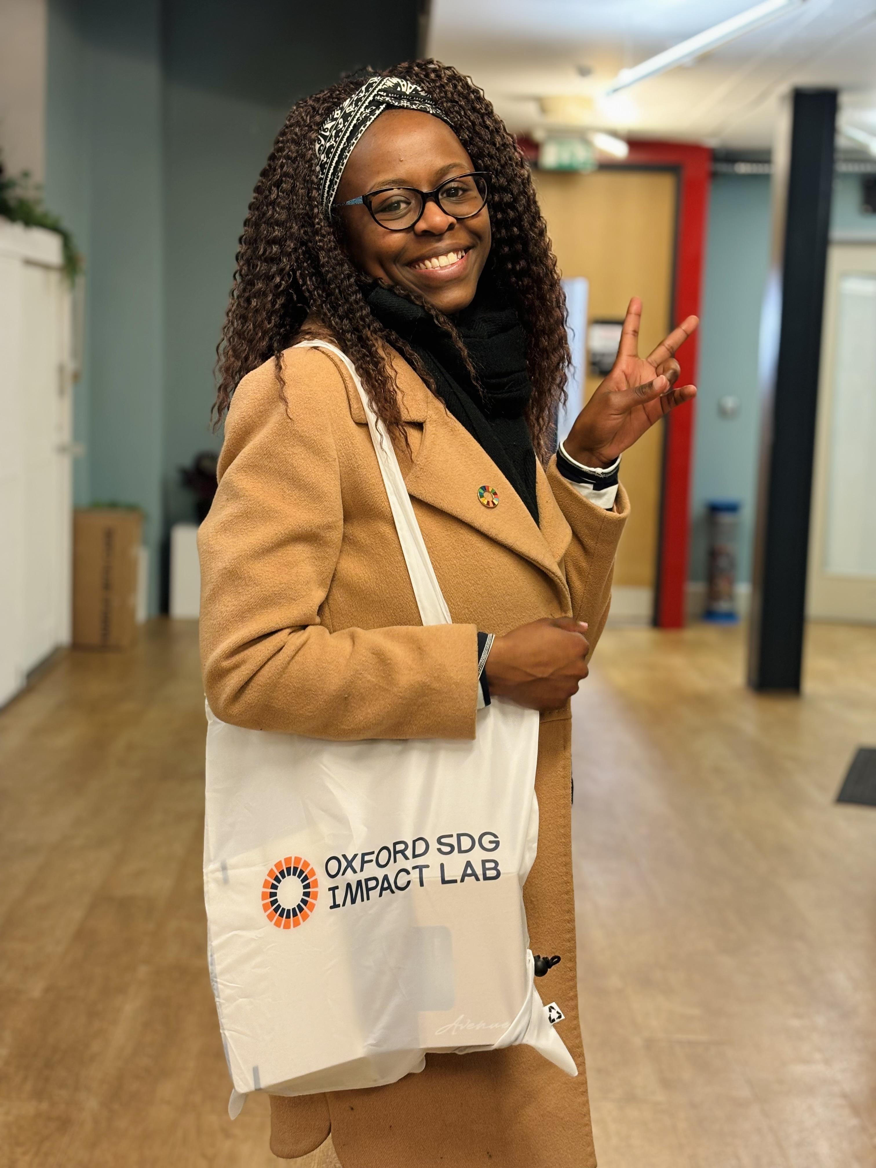 Anita M with Lab branded bag