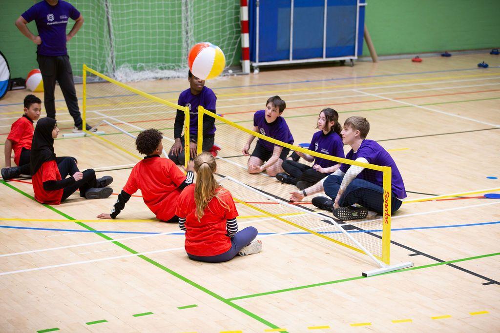 Floor volleyball game