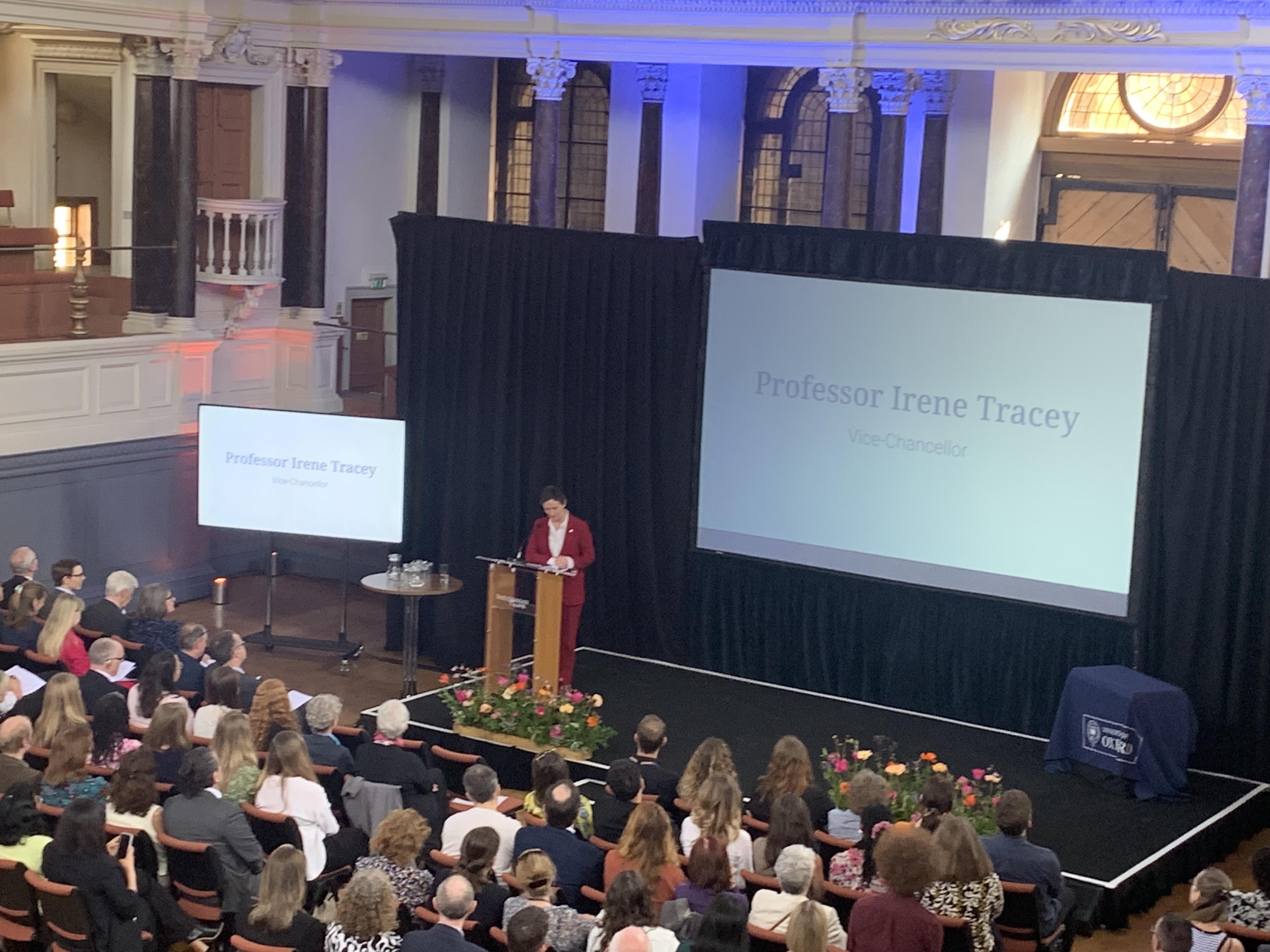 Vice Chancellor addressing Sheldonian Theatre audience