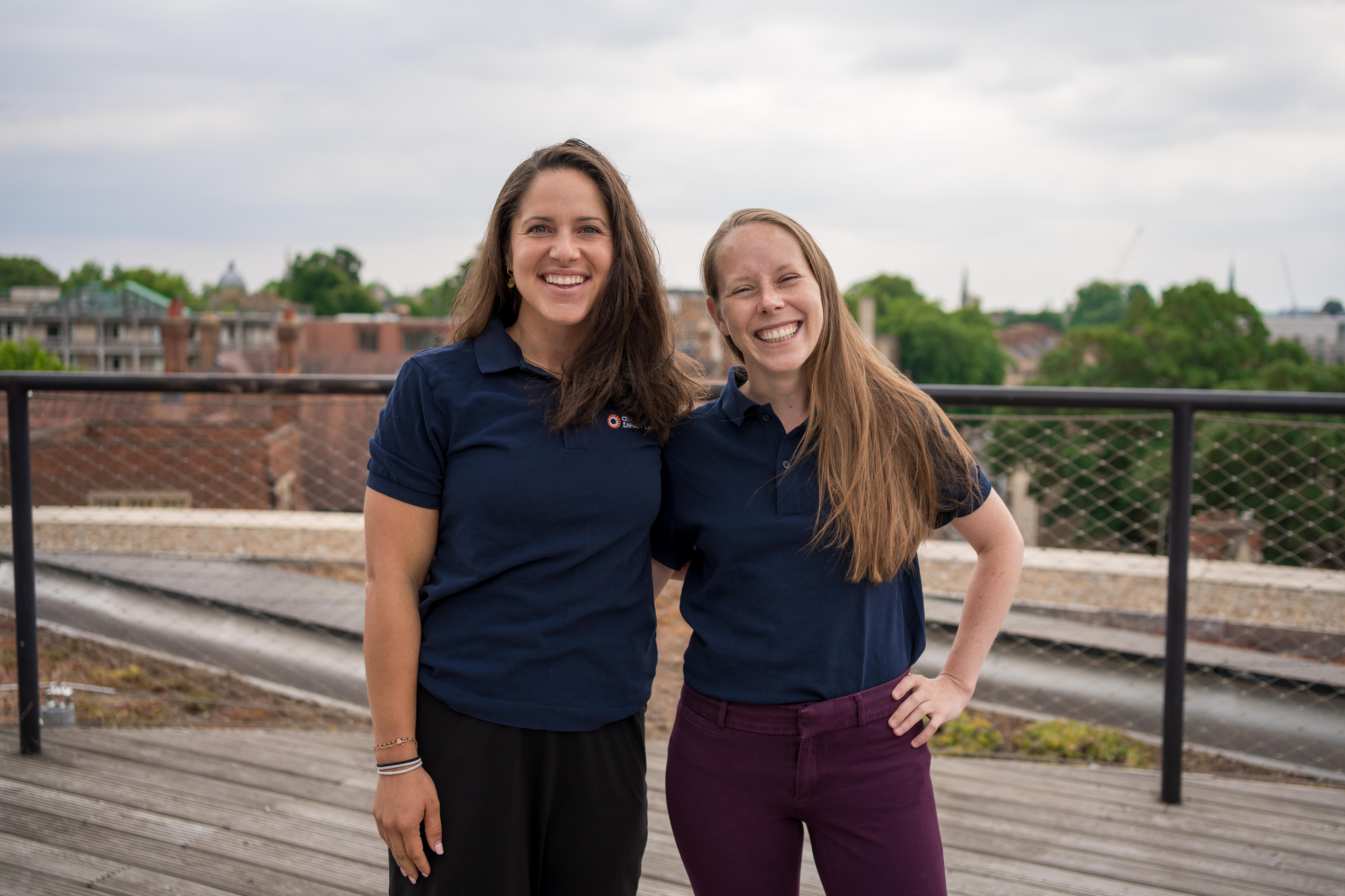 Zoe Woods with Christine Cavallo on Blavatnik School Rooftop